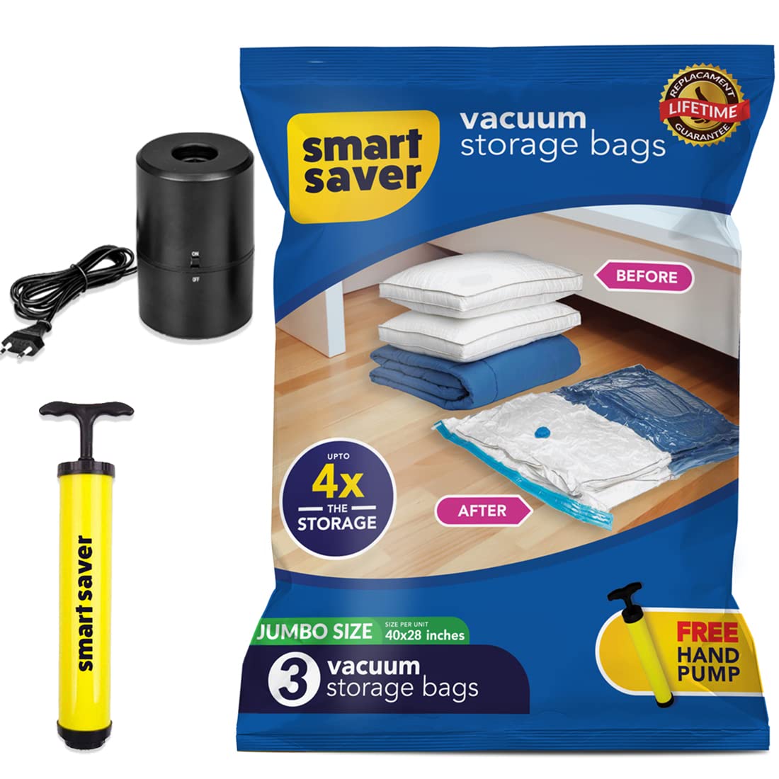 Premium Photo  Space saver saving seal bag sucking air vacuum
