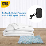 Smart Saver Space Saver Vacuum Storage Compression Plastic Bags XL size with Handpup and Electric Pump for Travel Jumbo -70 X 100 cm) - Pack of 3