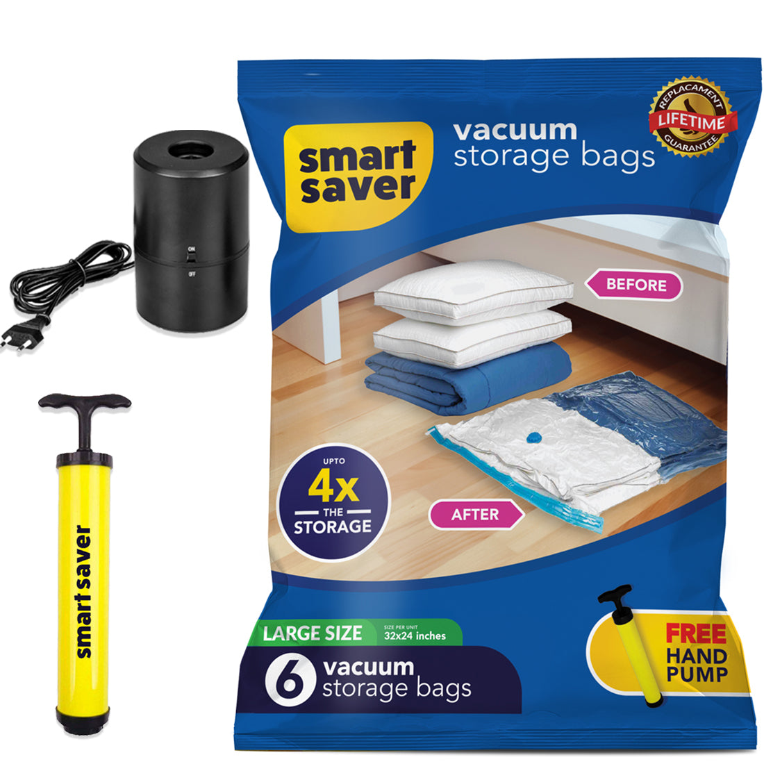 Vacuum Bags with Manual Pump & Electric Pump