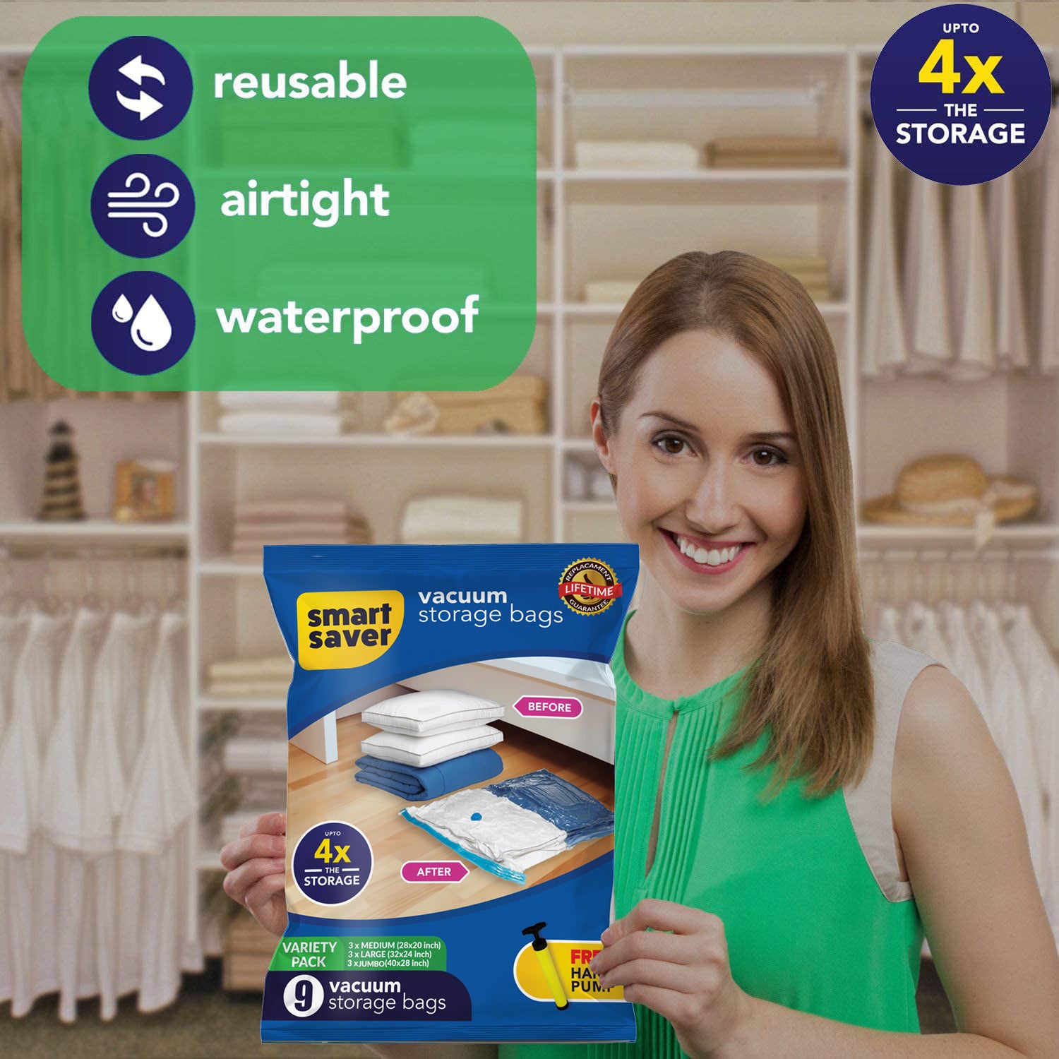 9 PACK( 3 Jumbo + 3 Medium + 3 Large)