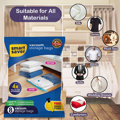 8 pack (4 Large+ 4 Medium)