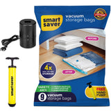 Smart Saver Reusable Variety Pack of 3 Jumbo , 3 Large , 3 Medium with Electric pump and manual pump For travelling Online in India at Smartsaver.in